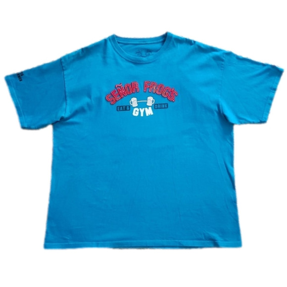 Senor Frogs Blue Perfect Body Under Construction T-shirt - Picture 1 of 7